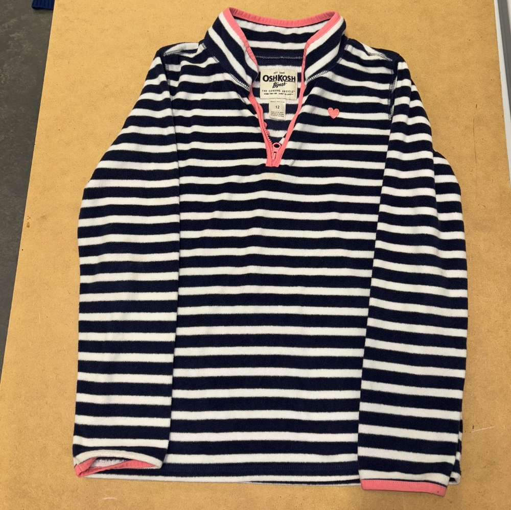 OshKosh B'gosh Striped Navy and Pink Kids Sweater
